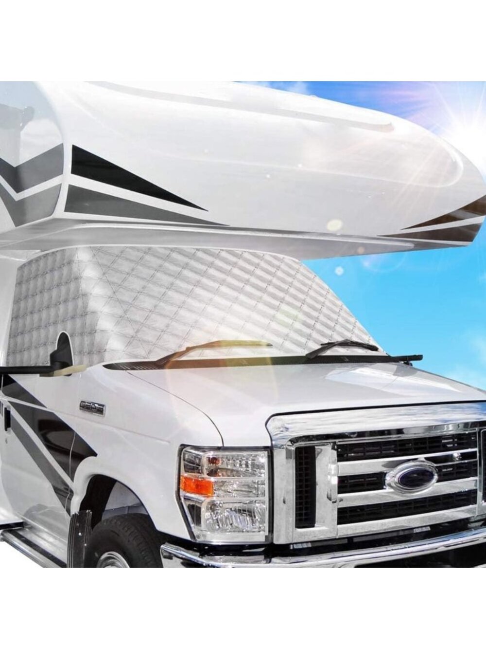 RV Windshield Snow Cover for Class C Vehicles - Fits Ford E450 1997-2026